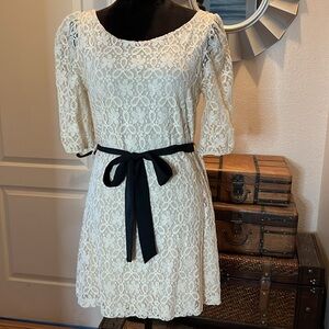 Cute cream, and black lace dress by Just Ginger, size small